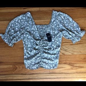 Abercrombie & Fitch floral tie front top